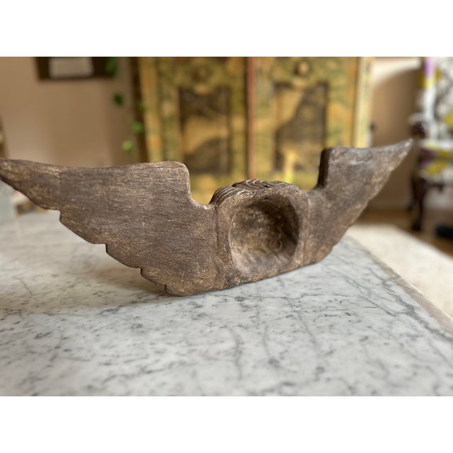 Wood Wooden Cherub Head with Glass Eyes, 1800s For Sale - Image 7 of 12