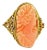 Carved Coral Cameo 18k Yellow Gold Ring, Size 4 For Sale
