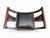 Mid 20th Century Vintage Campaign Style Saddle Bench Stool With Black Leather Seat & Nailhead Trim For Sale - Image 5 of 7