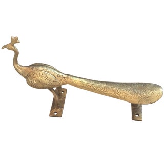 Vintage Brass Peacock Door Handle For Sale