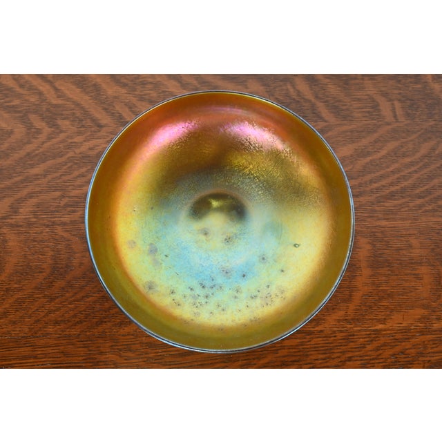Art Deco Steuben Aurene Iridescent Art Glass Fruit Bowl or Center Bowl For Sale - Image 3 of 8