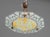 French Art Deco Polychrome Painted Glass Plafonnier, the octagonal form with four lights and signed "Yvon". 11" H x 17.25"...