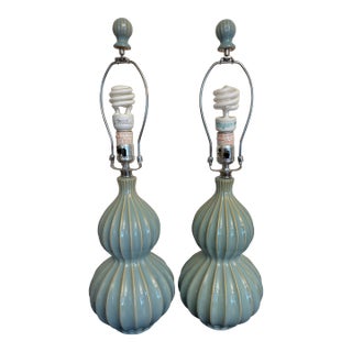 Mid Century Modern Ceramic Lamps, a Pair For Sale