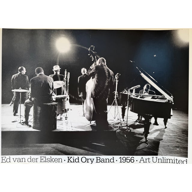 Elevate your space with this striking vintage photography poster featuring Ed van der Elsken’s Kid Ory Band from 1956. The...