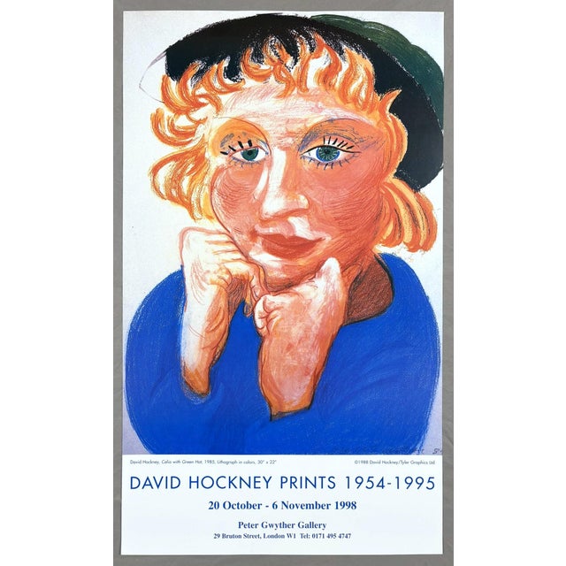 David Hockney Celia With Green Hat Original 1998 London Exhibition Poster For Sale - Image 9 of 9