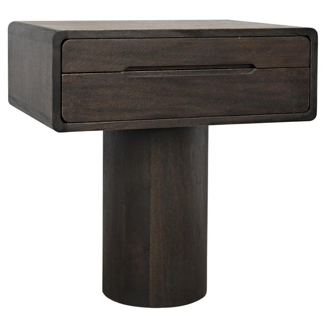 Sleek and slightly Scandinavian in style, this handcrafted walnut accent table features two slim doors for discreet...