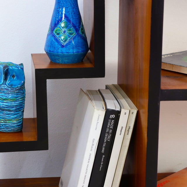 Mid-Century Modern Vintage Art Deco Bookcase in Fine Wood, Italy, 1940s For Sale - Image 3 of 8