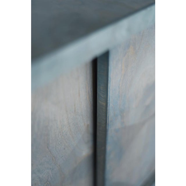 Mid-Century Modern Italian Turquoise Streamline Sideboard in Birch, 1960s For Sale - Image 15 of 18