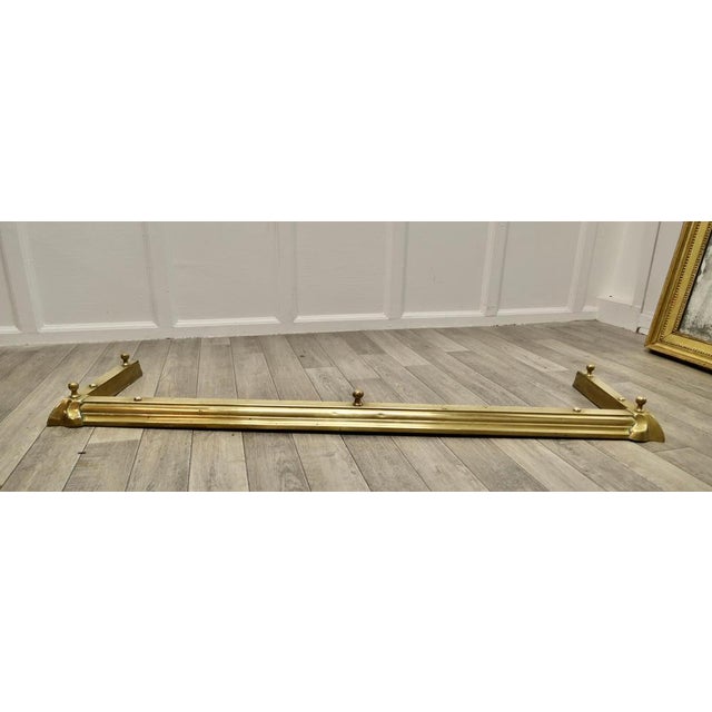Large Victorian Brass Fender. This is a pretty Victorian Brass Fender it has Art Nouveau decoration worked in the brass at...