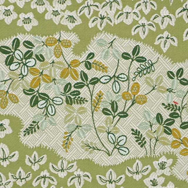 Schumacher SAMPLE - Schumacher Lorene Fabric In Leaf For Sale - Image 4 of 6