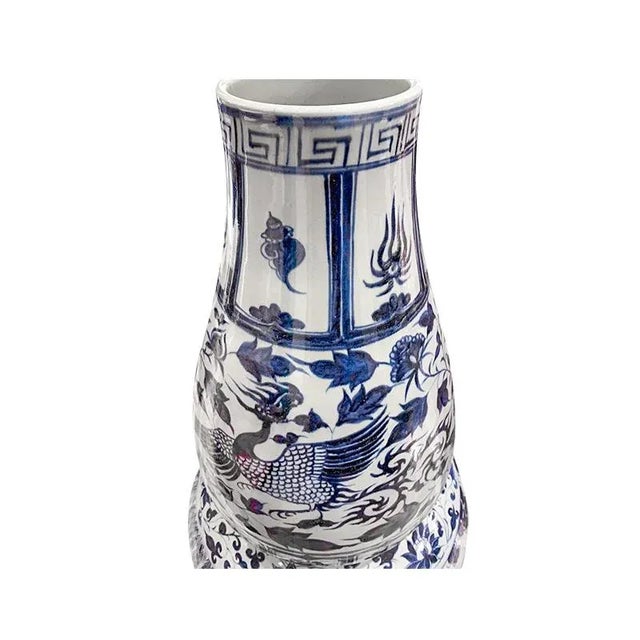 Ceramic 1980s' Asian Blue & White Floor Vase For Sale - Image 7 of 8