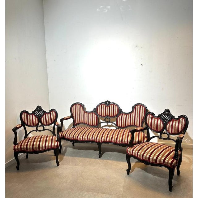 Metal Antique Victorian Salon, Set of 3 For Sale - Image 7 of 7