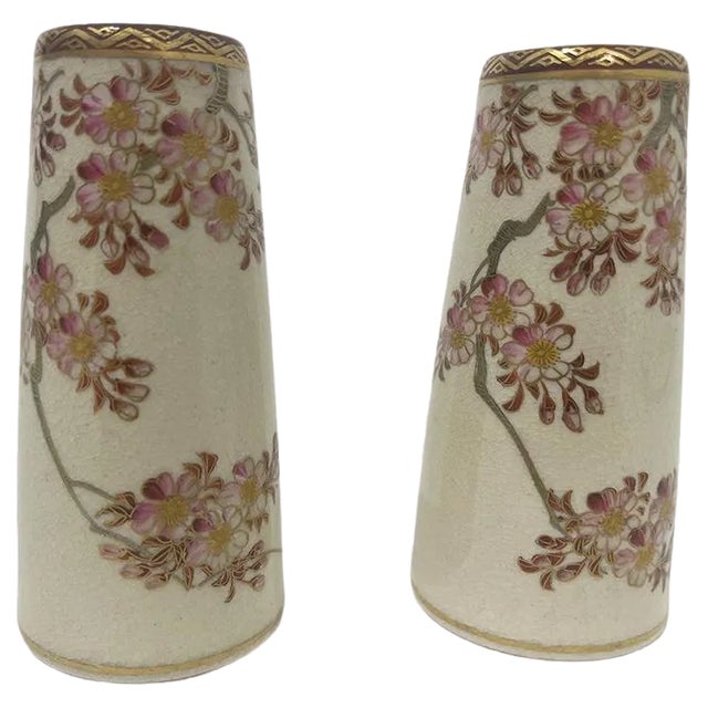 Japanese Satsuma Mini Vases, 1900s, Set of 2 For Sale