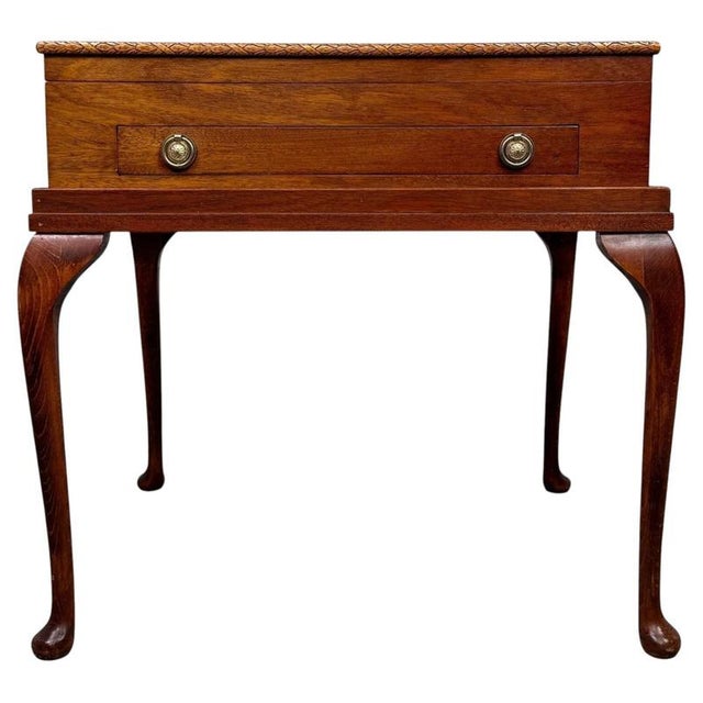Early 20th Century Antique English Mahogany Box on Stand For Sale - Image 14 of 14
