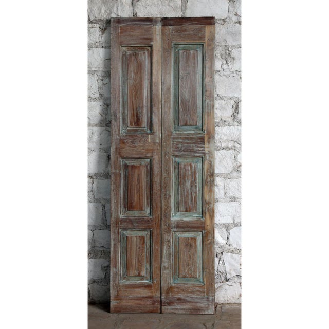 Mid-Century Modern Antique Carved Rustic Farmhouse Door | French Country Style Barn Door 80x28 For Sale - Image 3 of 5