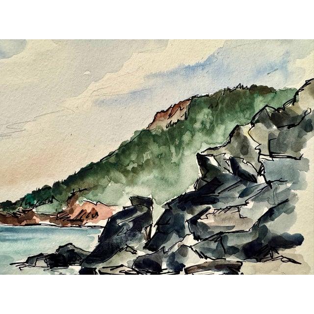 Rustic Henry Emil Salloch Original Watercolor on Paper Cape North, Ns, Canada. 1953. For Sale - Image 3 of 7