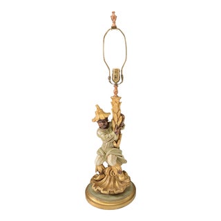 Hollywood Regency Chinoiserie Figural Lamp, Made in Italy For Sale