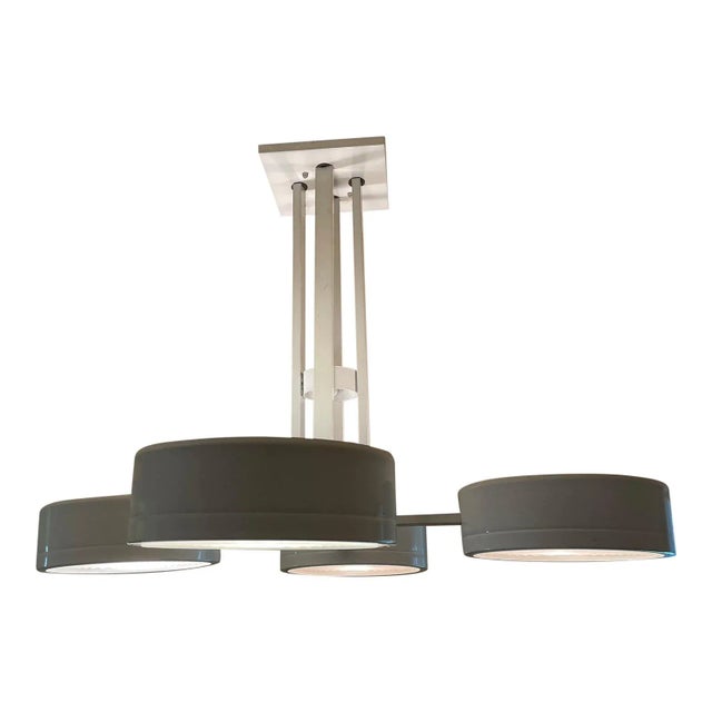 Stunning designer well built in Canada chandelier light fixture in white with frosted glass