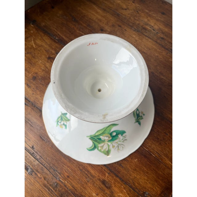Vintage Handpainted Jasmine Design Pedestal Compote For Sale In Dallas - Image 6 of 7