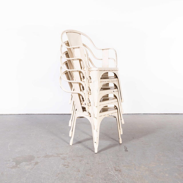 Tolix French Model C Armchairs Tolix Dining Chairs attributed to Tolix, 1950s, Set of 5 For Sale - Image 4 of 11