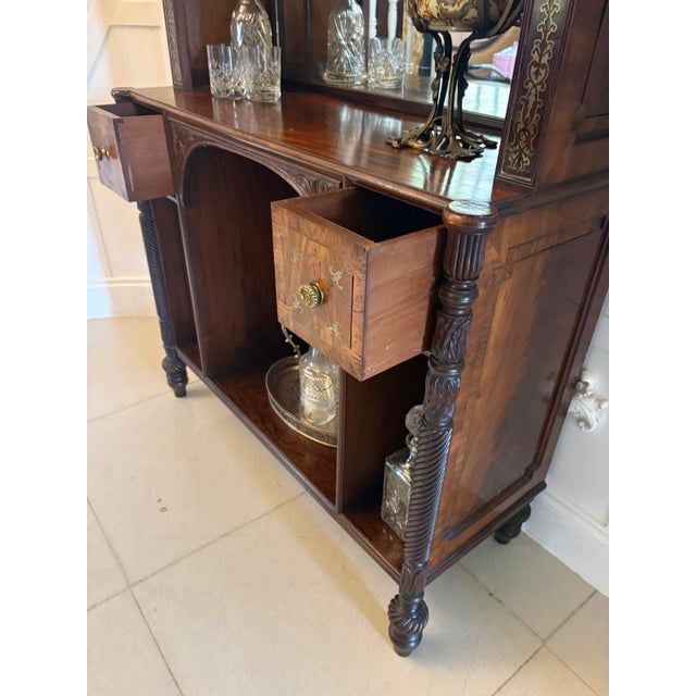 Antique Regency Open Bookcase in Rosewood with Brass Inlaid, 1820 For Sale - Image 13 of 18