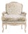 A French Louis XV Style Painted Carved Bergere Chair, C. 1940. For Sale