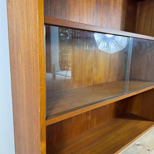 Vintage Teak Bookcase with Glass Doors by Clausen & Son, Denmark, 1960s For Sale - Image 6 of 9