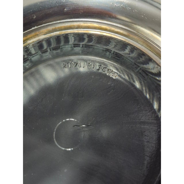 Vintage Elegant Italian Crystal Serving Bowl Silver-Plated Base Marked For Sale - Image 6 of 7