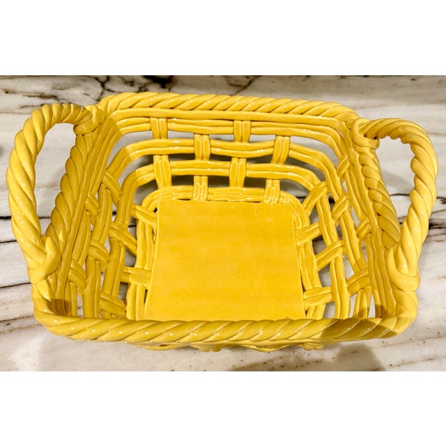 Pottery Yellow Basket For Sale In Miami - Image 6 of 6