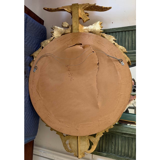 Federal Style Convex Eagle Girandole Mirror With Shell Cartouche, 48" For Sale In Chicago - Image 6 of 12