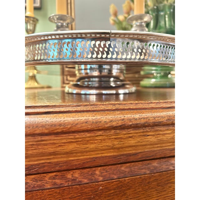 So many possibilities with this silver plate lazy Susan by Wm. Rogers. The floral pattern is called “Spring Flowers” and...