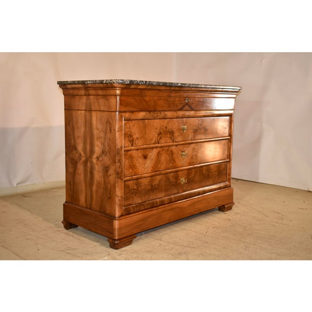 French Provincial 19th Century Louis Philippe Burl Walnut Commode For Sale - Image 3 of 15