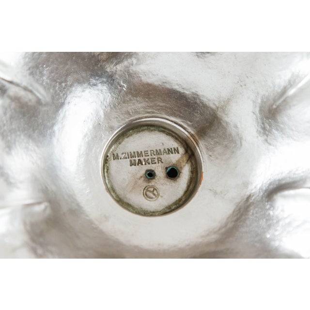 Early 20th Century Marie Zimmermann Tall Arts and Crafts Silver Candle Holder Pair, Circa 1915 For Sale - Image 5 of 11