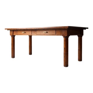 Antique Solid Oak Desk For Sale