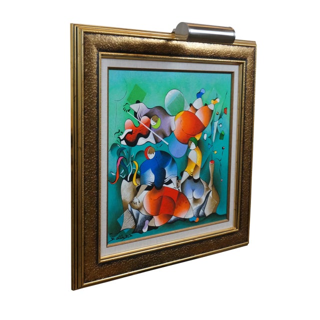 Embellished serigraph print on canvas titled "Our Serenade" by David Schluss. Signed in lower left. Numbered 97/150 on...