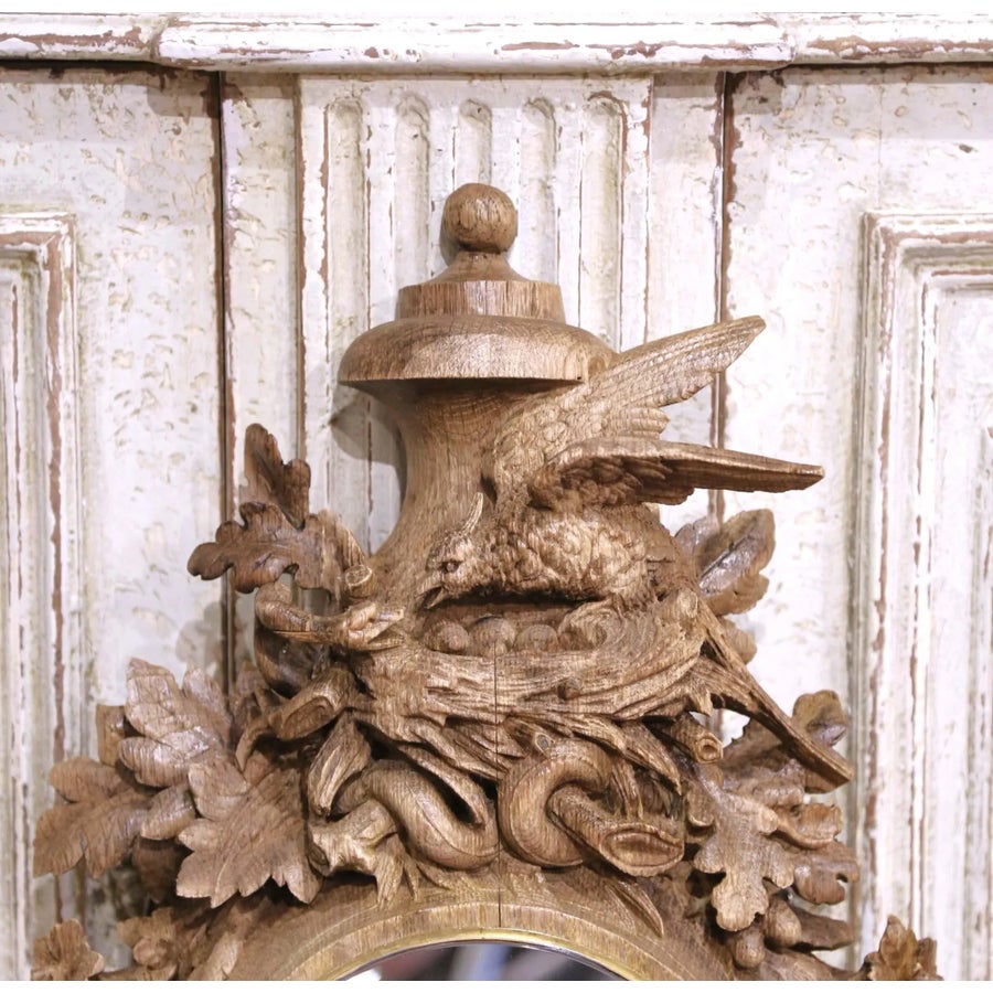 ART MACRON モアパスパウダー （ブラウン） 2個セット 19th Century French Black Forest Carved Oak Mirror With Bronze