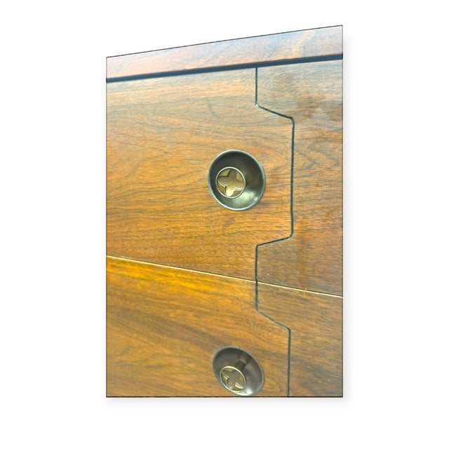 Vintage Mid-Century Modern 4-Drawer Tallboy Dresser Dovetailed Drawers. For Sale - Image 10 of 12