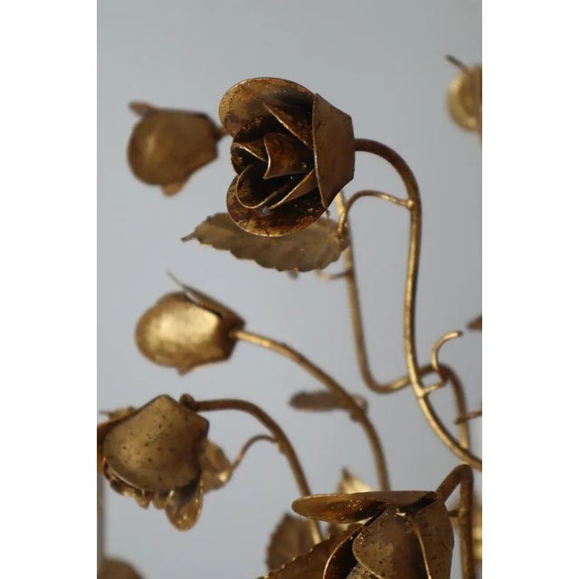 Florentine Hollywood Regency Pendant Lamp with Roses from Kögl, 1960 / 70s For Sale - Image 4 of 7