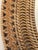 Handwoven wicker oval wall mirror, 20 th c organic modern design.