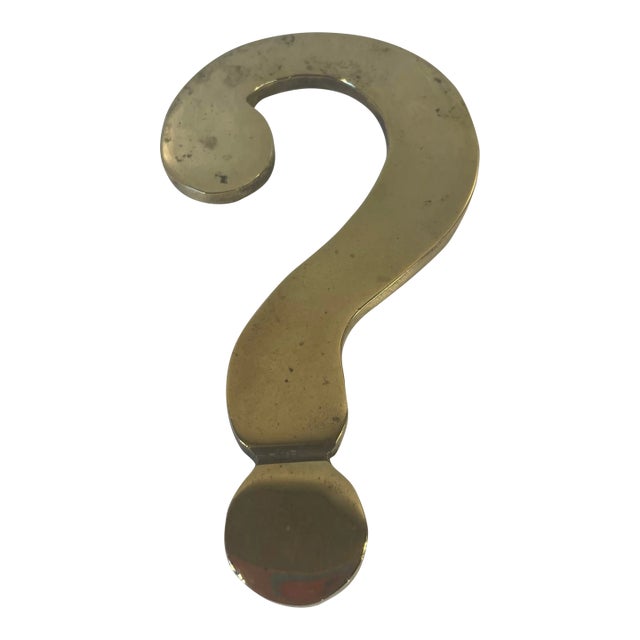 Vintage Brass Question Mark Paper Weight For Sale