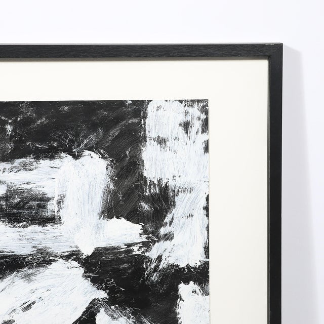 Mid-Century Modern Mid-Century "Dakota Series" B&w Abstract Acrylic on Paper by Harry Bertschmann For Sale - Image 3 of 9