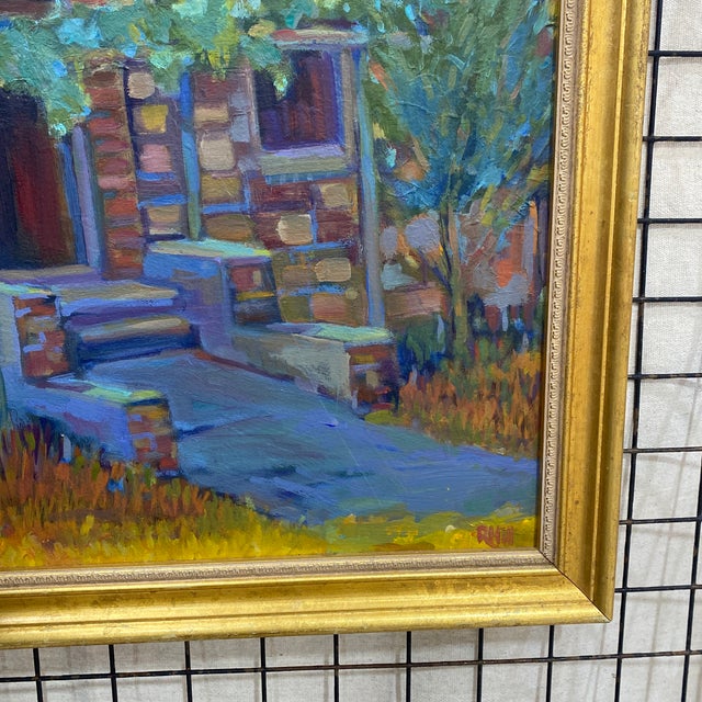 1970s “Golden Hour” Oil on Board Landscape Painting by Rhill, Framed ...