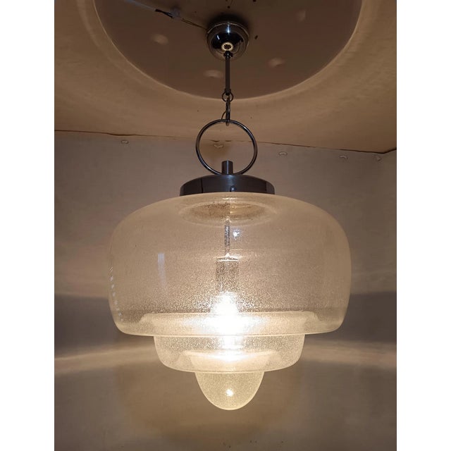 Vintage Art Deco Pendant Light in Murano Glass, 1970s For Sale - Image 9 of 17