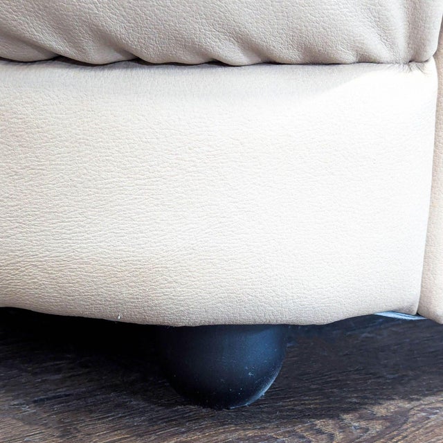Beige Natale Furniture Plush Beige Leather Lounge Chair - Comfortable and Stylish For Sale - Image 8 of 9