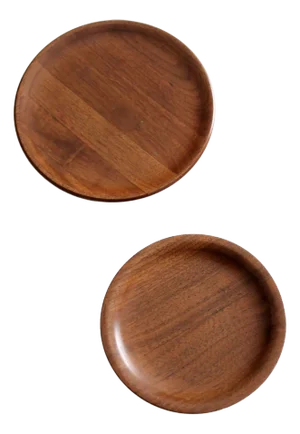 Mid Century Kustom Kraft Walnut Plates Pair
