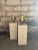 Small ivory stone table lamps, two (2) on hand, sold separately. These small scale rectangular table lamps are made of...