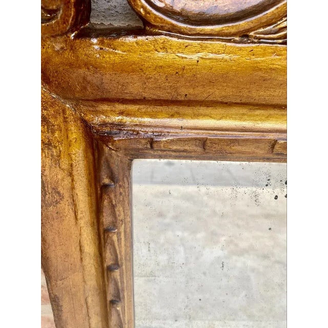Wood Early 20th Century French Wood Wall Mirror, 1920s For Sale - Image 7 of 12