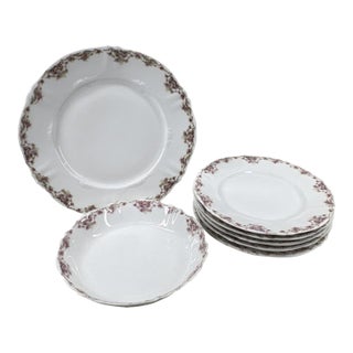 Antique Theodore Haviland Limoges 7-Pc Set – Schleiger 1047 for J. Seth Hopkins For Sale