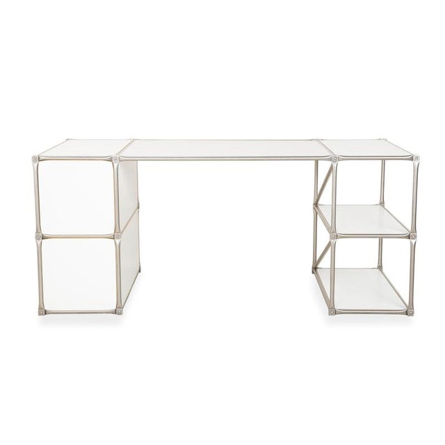 Desk in Metal and White Wood from System180 For Sale - Image 10 of 12