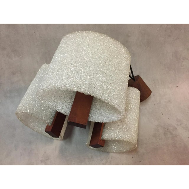 Scandinavian Teak &amp; Acrylic Glass Pendant, 1960s For Sale - Image 6 of 8